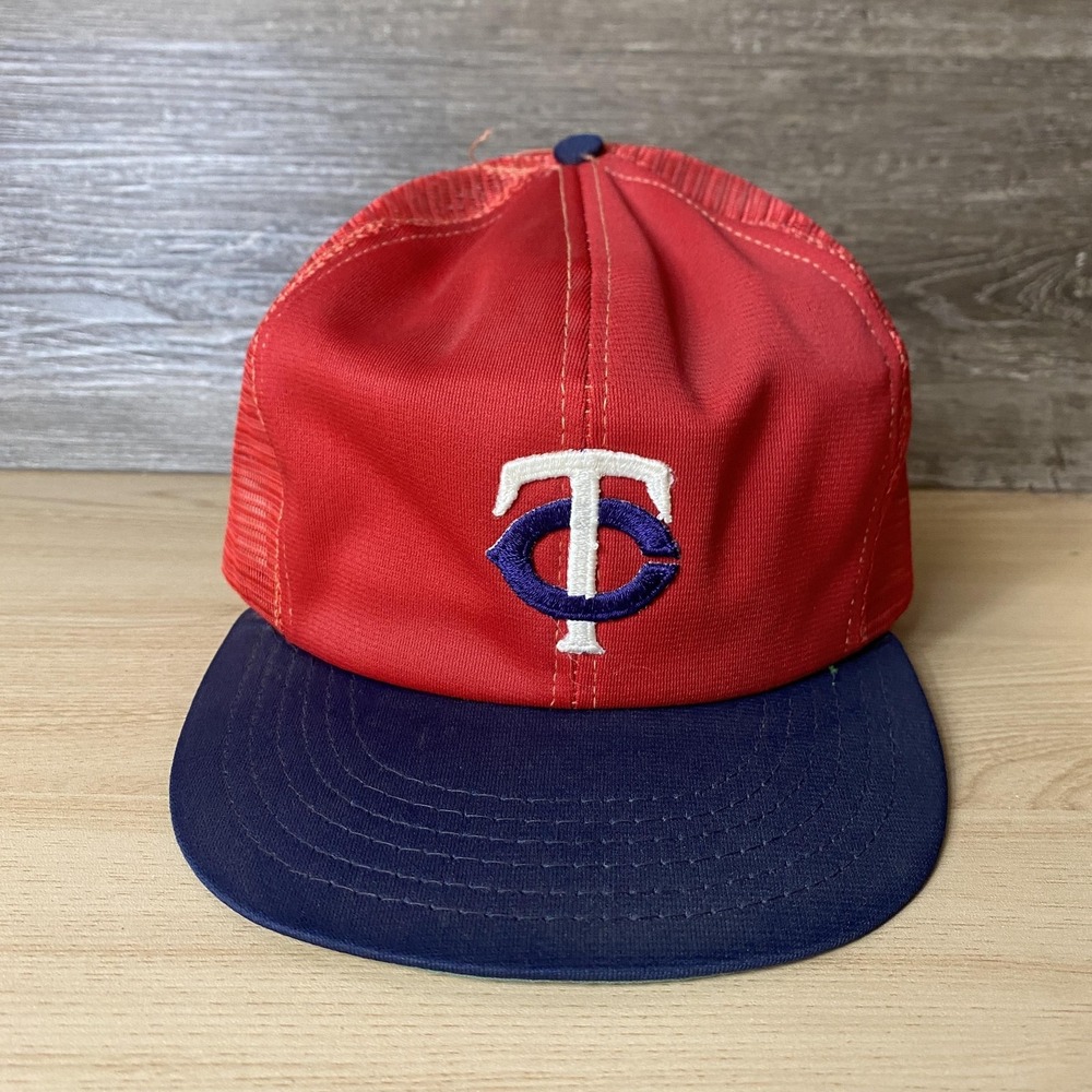 Vintage Minnesota Twins Hat Cap Snap Back Red Blue MLB Baseball Trucker Mens 80s